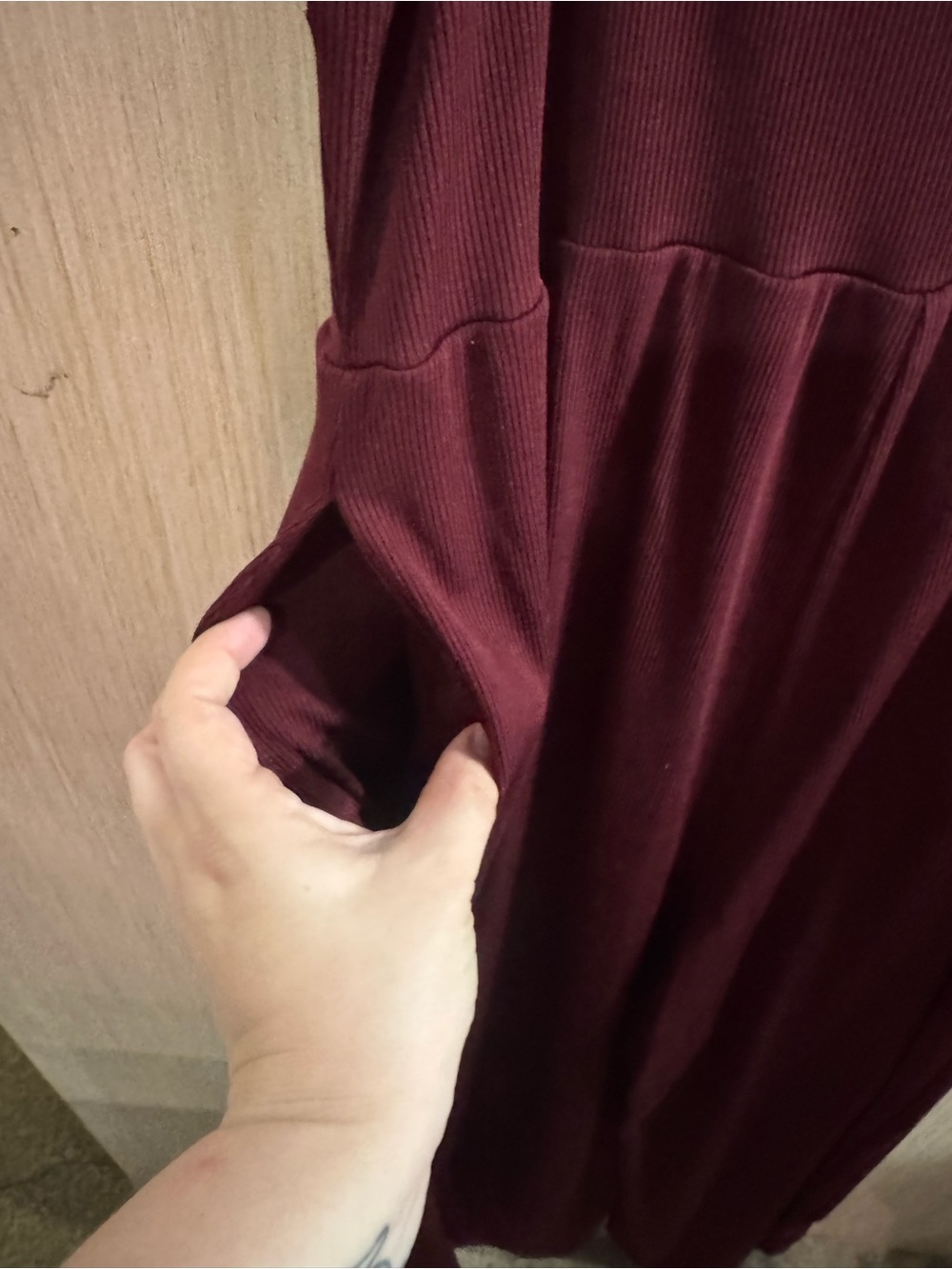 Cider Wine Ribbed V-Neck Sleeveless Spaghetti Strap Jumpsuit Size 1X - Picture 5 of 7
